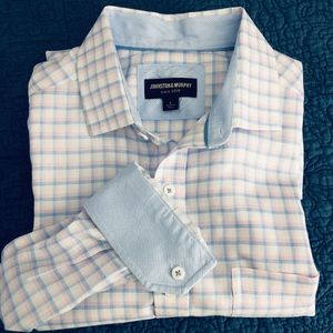 Johnston Murphy Mens Shirt w/Flip Cuffs,Sz L  PE19